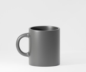 Realistic black mug for mockup, 3D rendering