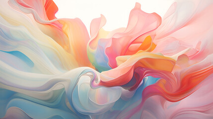 A symphony of pastel hues converging in a dreamlike and abstract art composition