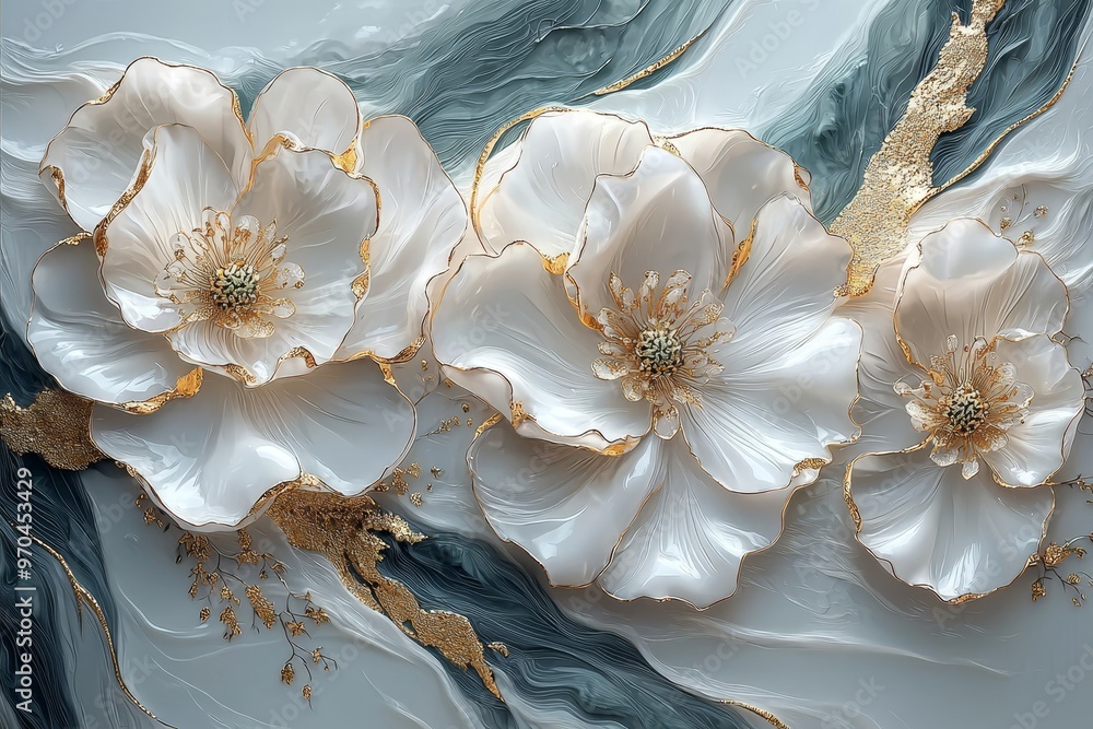 Poster abstract shapes swirling in harmony on a transparent background, generative ai