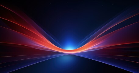 A vibrant abstract design featuring flowing lines of red and blue, creating a sense of depth and motion.