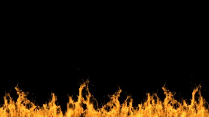 animation of fire on the corner of black frame, fire side corner loop animation