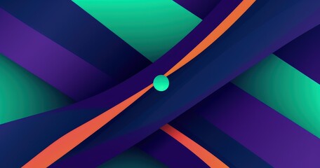 A vibrant abstract design featuring flowing shapes and a central dot, showcasing a blend of colors and smooth gradients.