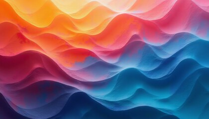 Obraz premium Dynamic Abstract Waves from Fiery Orange to Cool Blue with Textured Layers