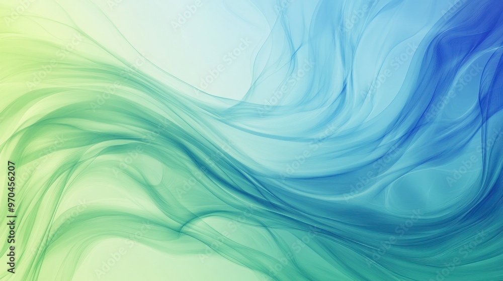 Poster A gradient background blending from cobalt blue to soft green, creating a gentle and calming visual flow.