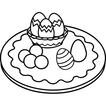 recommend clip art: easter placemat outline coloring book page line art drawing