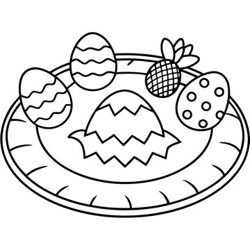 recommend clip art: easter placemat outline coloring book page line art drawing