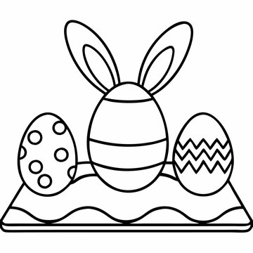 recommend clip art: easter placemat outline coloring book page line art drawing