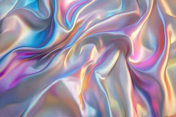 Background of iridescent fabric with holographic