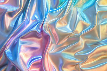 Obraz premium Background of iridescent fabric with holographic