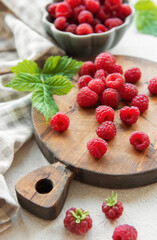 Fresh organic ripe raspberry