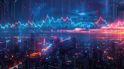 Fototapeta premium city scape futuristic finance investment concept