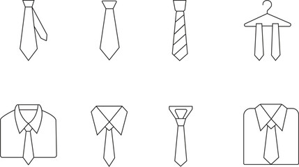set of ties, Tie icon silhouette, Elegant tie icon set. Simple set of elegant tie vector, Tie Icon in trendy line style isolated