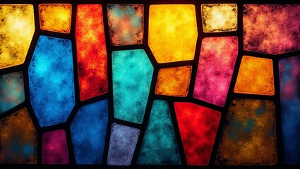 Colorful Irregular Stained Glass Pattern Design