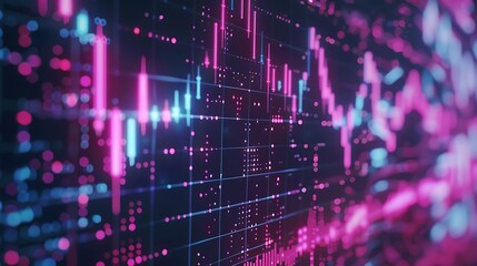 Fototapeta premium Crypto Market Theme, Lofi Animated Background