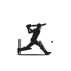 Obraz premium Cricket player vector design. Cricket player logo, icon. Cricket player illustration.