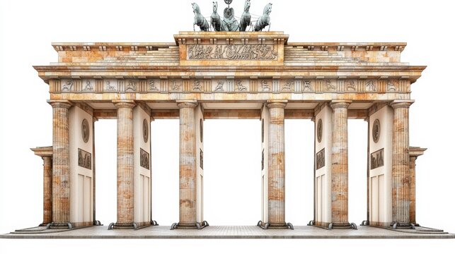 recommend clip art: Brandenburg Gate (Germany) clipart, element, 3D illustration, realistic, isolated on white background