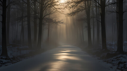 Obraz premium Dense Fog with Light Rays