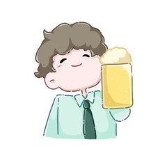 乾杯する男性