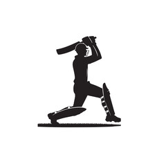 Fototapeta premium Cricket player vector design. Cricket player logo, icon. Cricket player illustration.