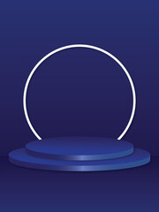blue podium background for product presentation vector illustration