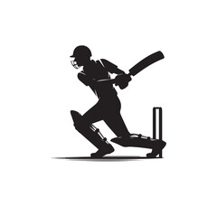 Cricket player vector design. Cricket player logo, icon. Cricket player illustration.