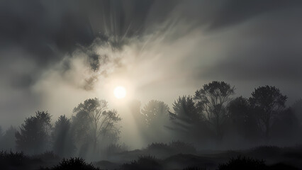 Obraz premium Dense Fog with Light Rays