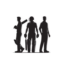Cricket player vector design. Cricket player logo, icon. Cricket player illustration.