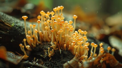 Cordyceps fungus zombie ant, time-lapse of growth and spore release: A time-lapse sequence shows the growth of a Cordyceps fungus from an infected zombie ant, culminating in the release of spores 