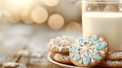 Delightful 3D Rendering of a Plate of Festively Decorated Cookies Being Displayed on a Table in a Bright and Airy Room