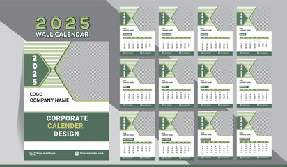 Wall calendar template design.