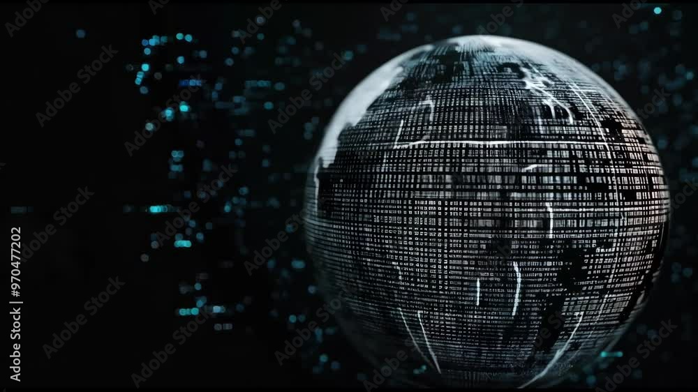 Poster engaging visuals showcase a dynamic 3d model of the digital globe, highlighting the flow and connect