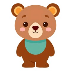 Obraz premium Cute cartoon baby bear illustration isolated on white background