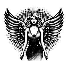 angel with wings vector design