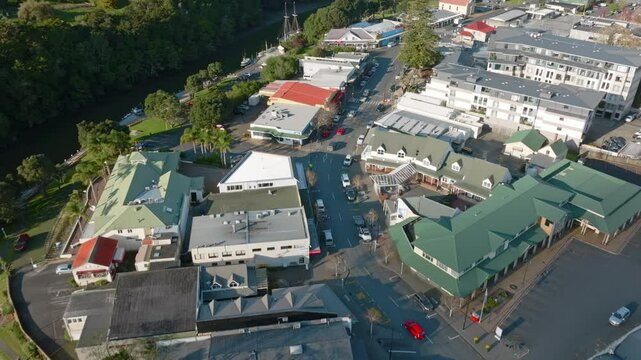 The Mahurangi river and the rural town of Warkworth, Auckland, New Zealand.