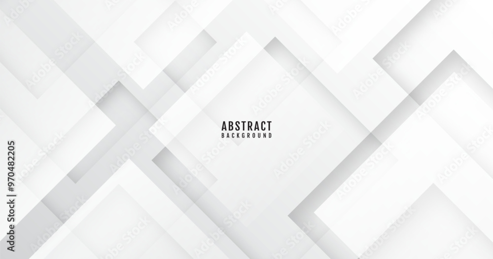 Poster 3d white abstract background overlap layer on bright space with cutout shape effect decoration. mode