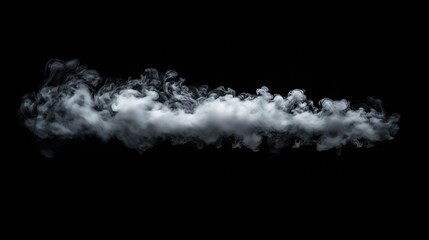 White smoke cloud on a black background