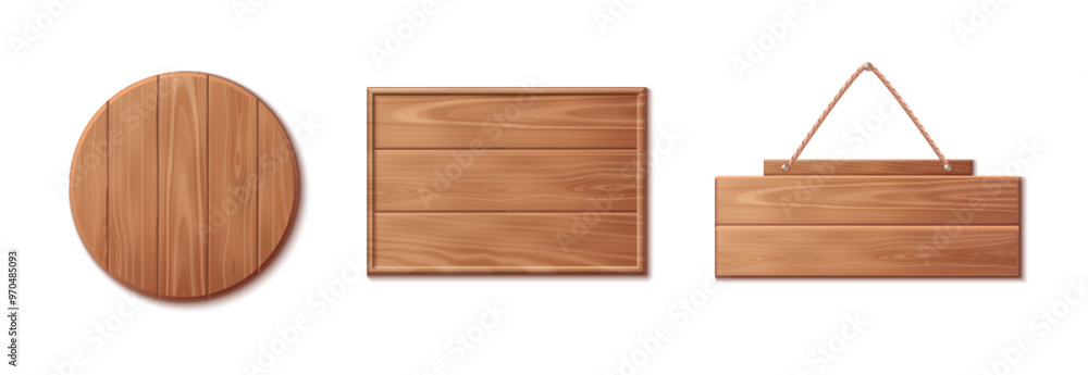 Poster 3d wood texture sign board. wooden plank frame for saloon. realistic vintage nail bar for text in ga