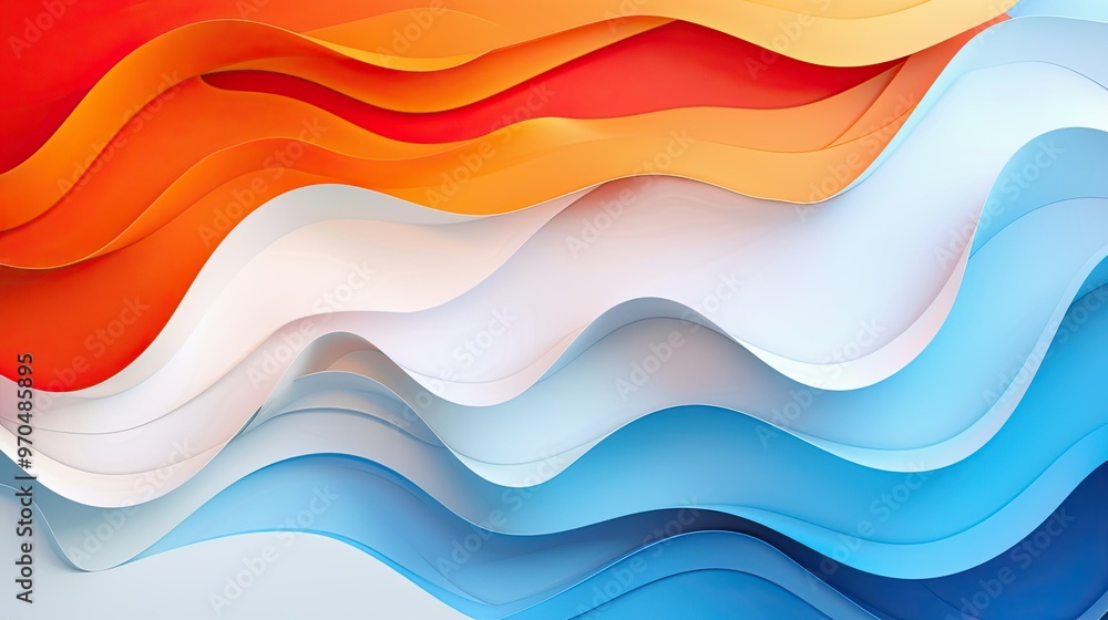Poster a vibrant abstract design featuring flowing waves of color, creating a dynamic and modern visual eff