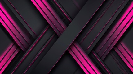 Obraz premium Modern abstract design with pink lines on black background concept AI generated image