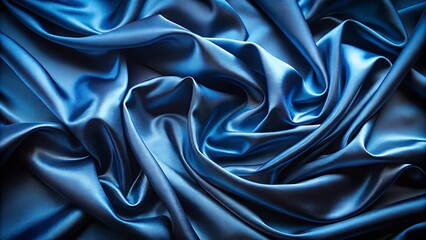 Obraz premium Elegant blue-black silk fabric with shimmering texture, ideal for luxury and fashion themes