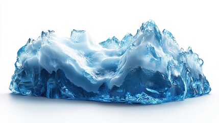 Fototapeta premium Glacial melt clipart, element, 3D illustration, realistic, isolated on white background