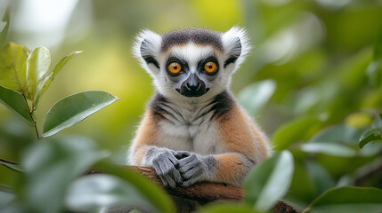 Fototapeta premium lemur on tree