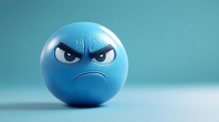Angry Blue Emoticon.