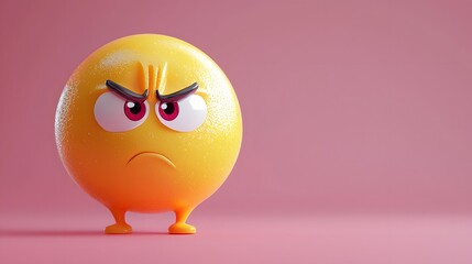 Fototapeta premium Angry Emoji Character 3D Render.