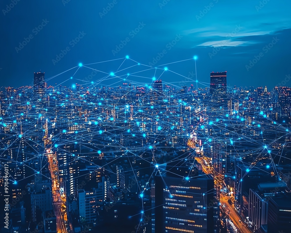Poster nextgeneration internet communication featuring advanced virtual networks, realtime data processing,
