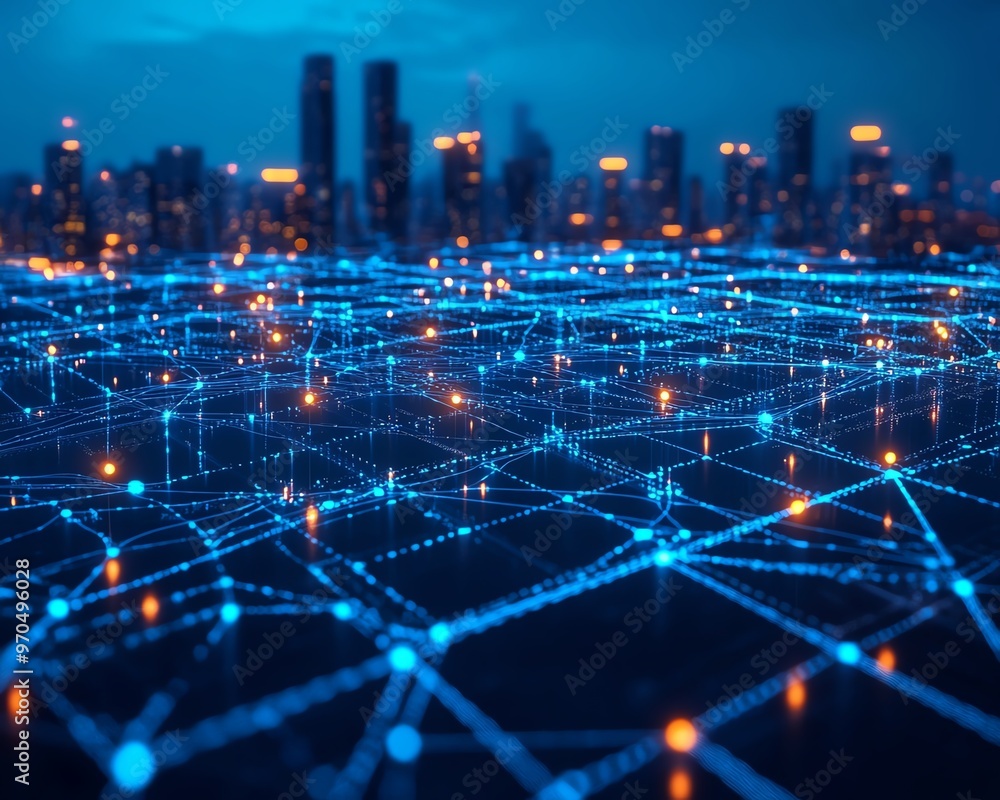 Poster nextgeneration internet communication featuring advanced virtual networks, realtime data processing,