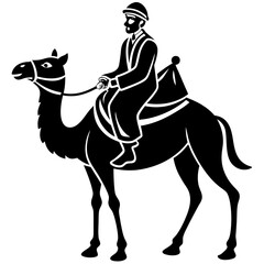 astride the camel man vector artwork