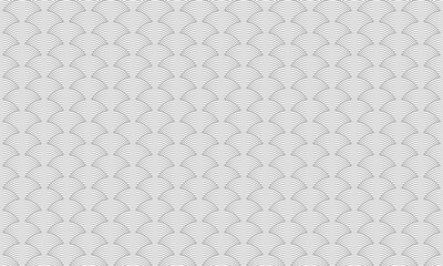 Grey outline wavy geometric shapes seamless pattern. Vector Repeating Texture.