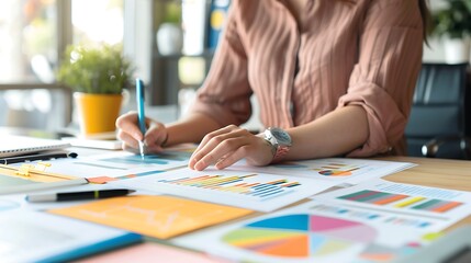Businesswoman Working on a Graphic Design Project, Business Theme, Portrait Shot, Graphic Design, Project