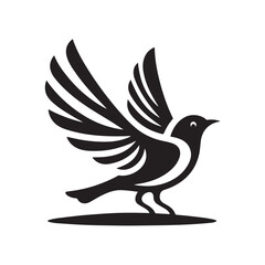 Black bird Flight in silhouette vector drawing logotype bird logo bird  icon bird symble, symble icon clip art isolated on white background